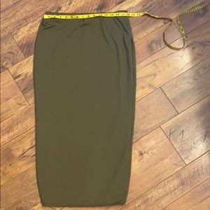 Fashion Nova green midi skirt